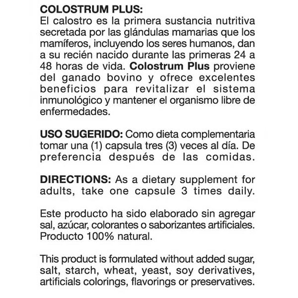 Calostro de Bovino 400 mg 💊(cápsulas blandas) • El calostro
