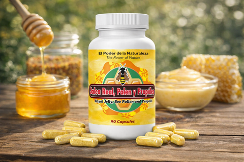 Jalea Real, Polen y Propóleo en Capsulas. Alta Vitalidad, Fortaleza y Energia